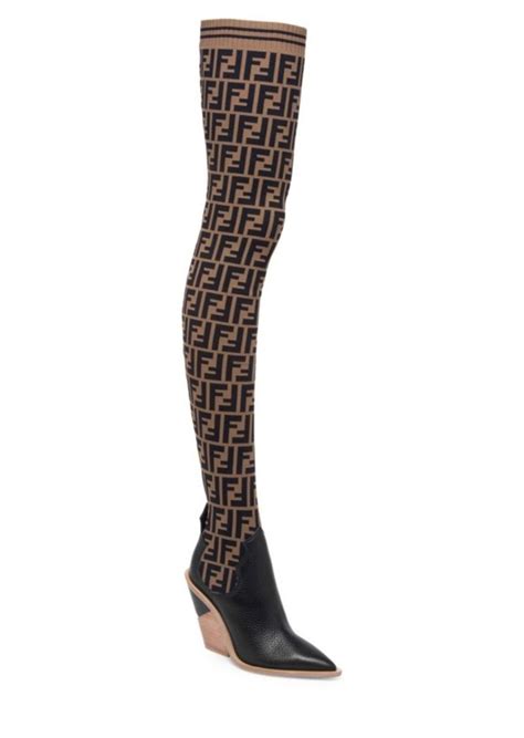 Fendi thigh high sock boots